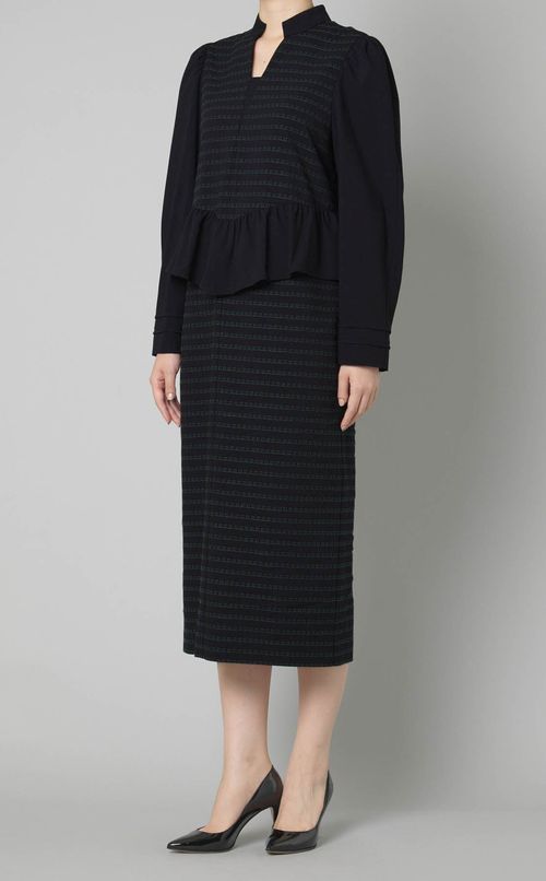 ウールミックスハートステッチワンピース