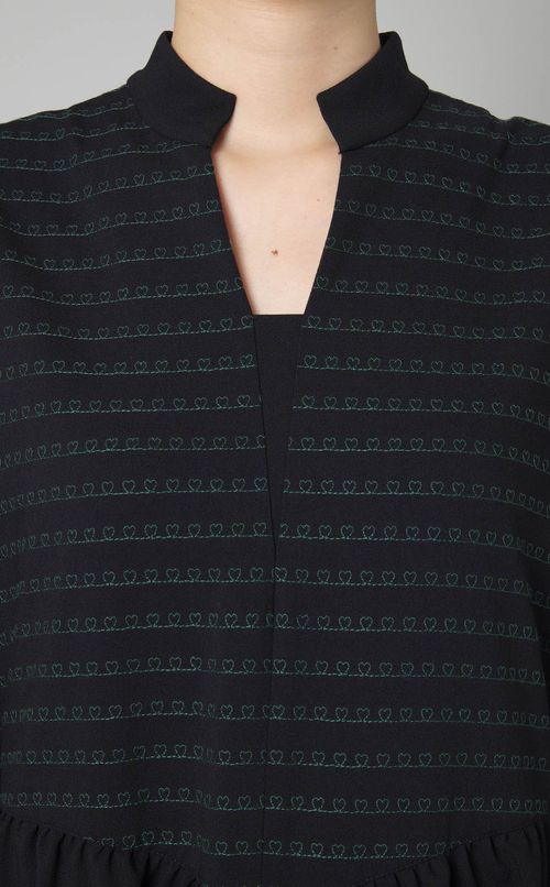 ウールミックスハートステッチワンピース