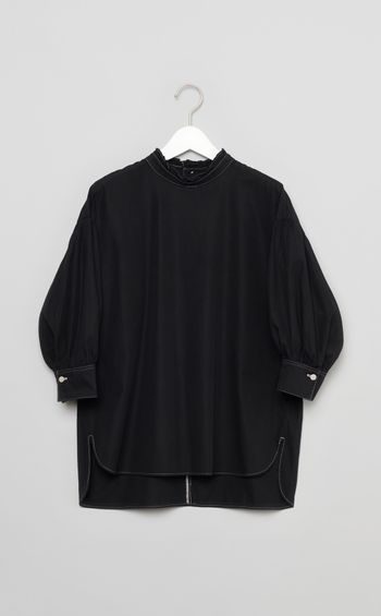 【reADdress】スタンドカラーフリルプルオーバーブラウス