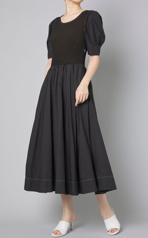 ニットコンビフレアワンピース