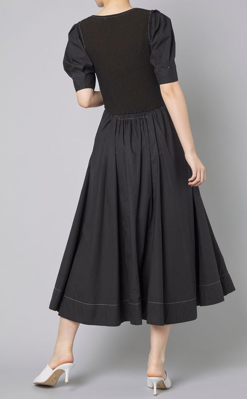 ニットコンビフレアワンピース