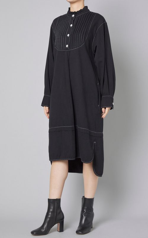 シャンブレーピンタックワンピース