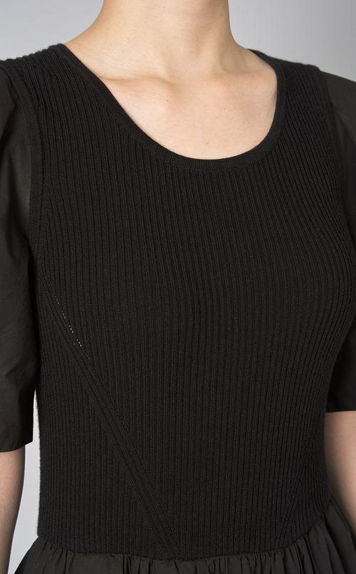 ニットコンビフレアワンピース