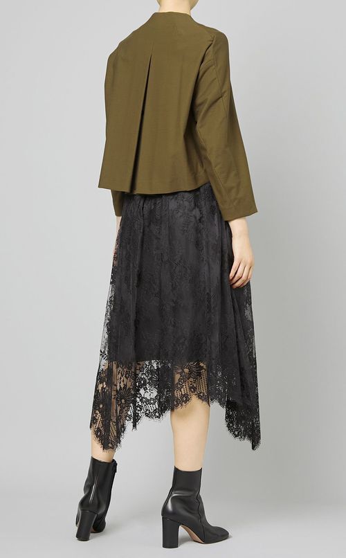 ツイルジャージーノーカラーブルゾン