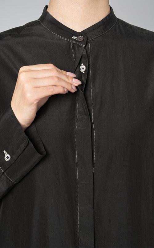 シルクコットンシャツワンピース