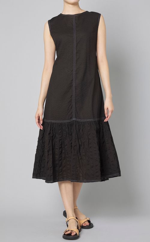 ノースリーブギャザーワンピース