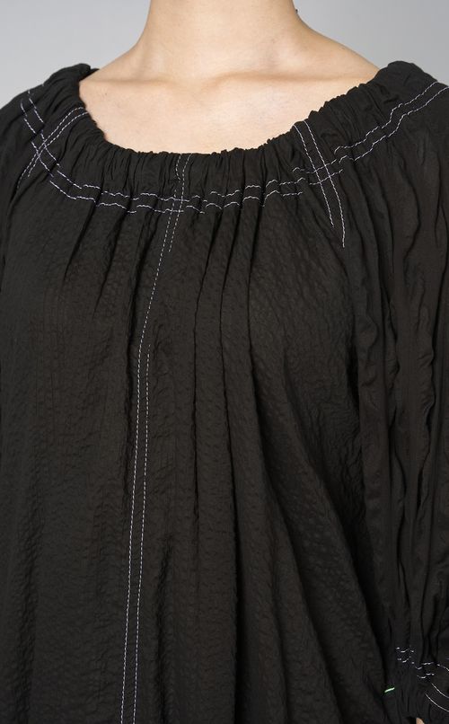 コットンシフォンギャザーワンピース