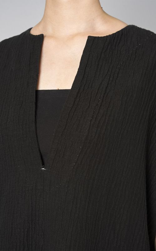 コットンキーネックロングワンピース