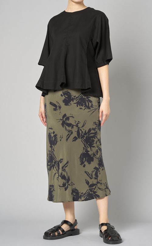 コットンペプラムTブラウス