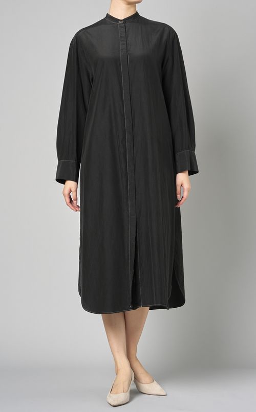 シルクコットンシャツワンピース