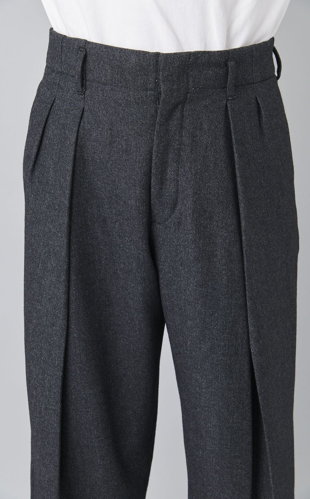 デュアルツイードダブルタックパンツ