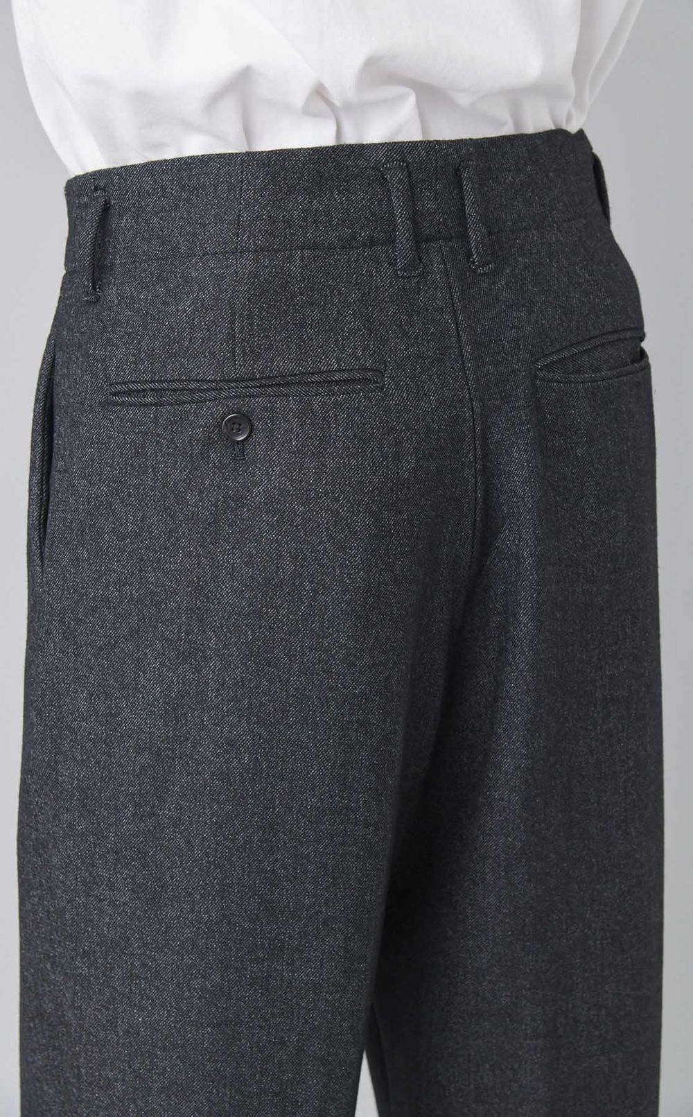 デュアルツイードダブルタックパンツ