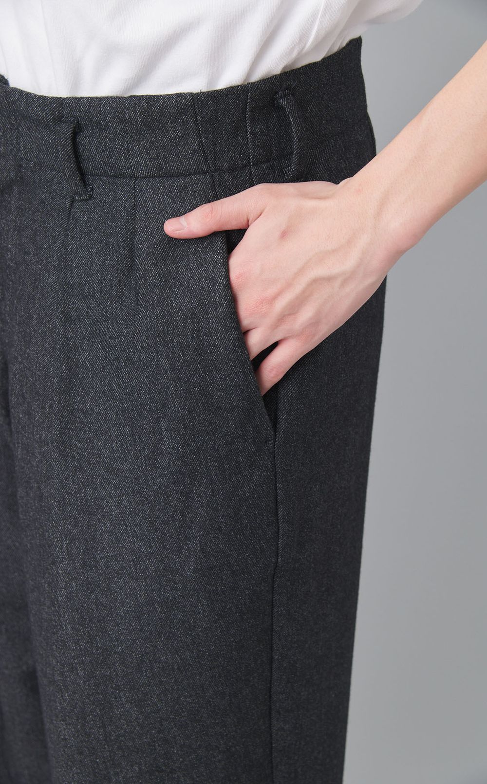 デュアルツイードダブルタックパンツ