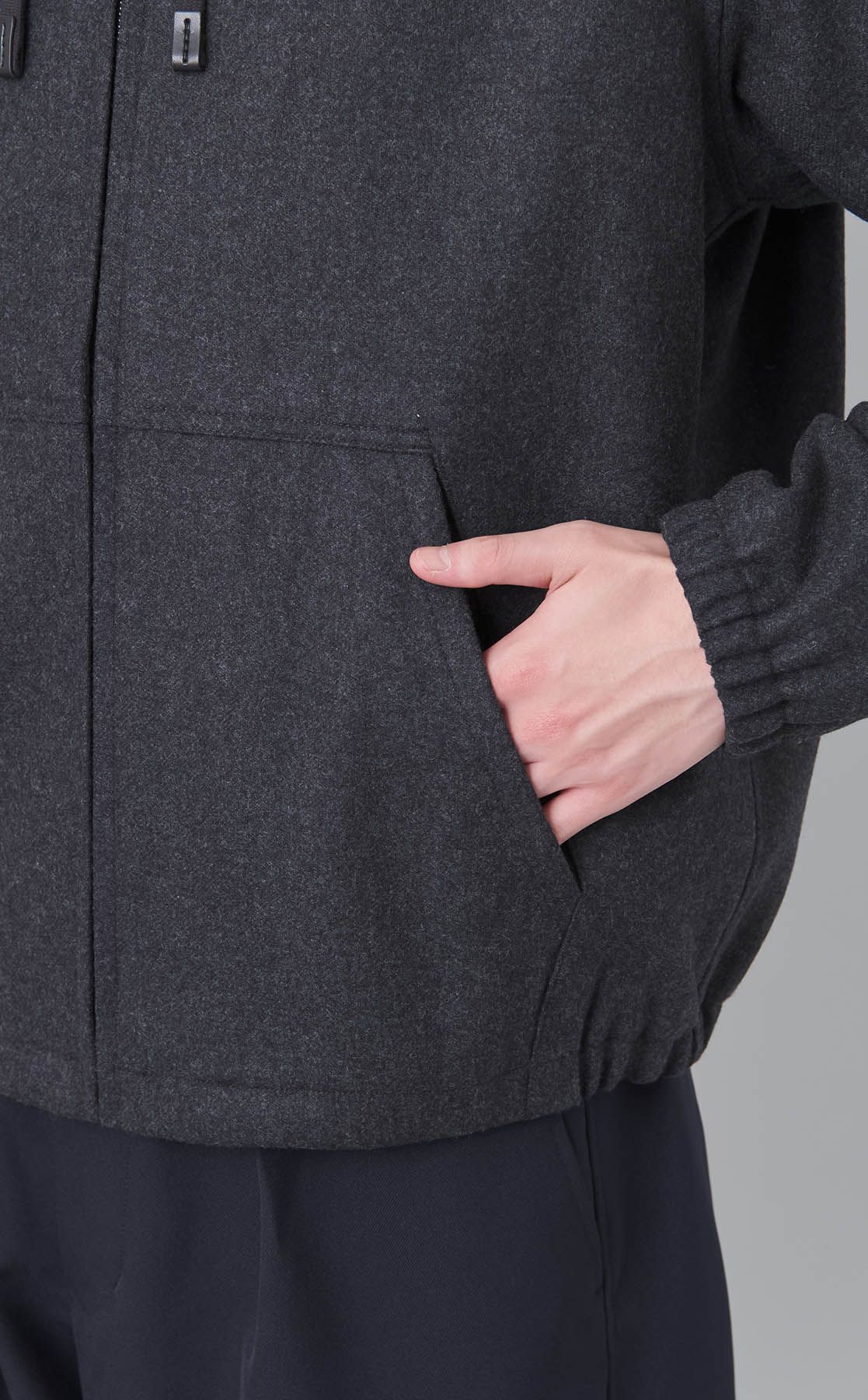 Theory セオリー フーディブルゾン ブラック Theory｜ウールフーディブルゾン