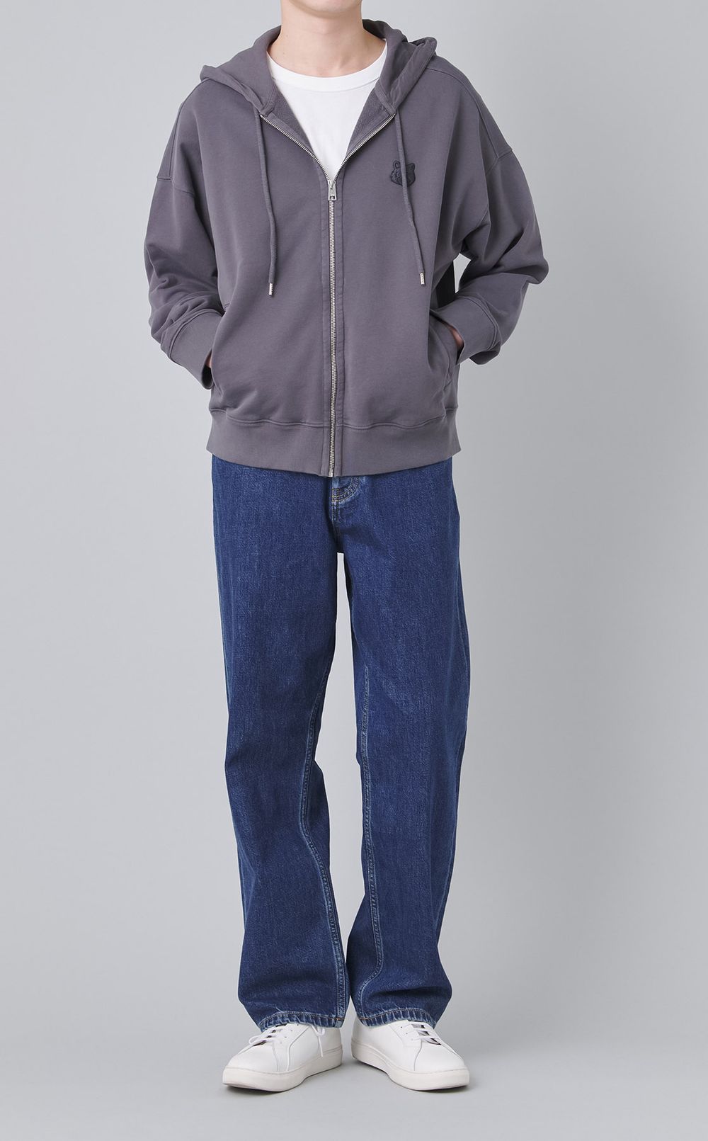 ジップアップオーバーサイズフーディ