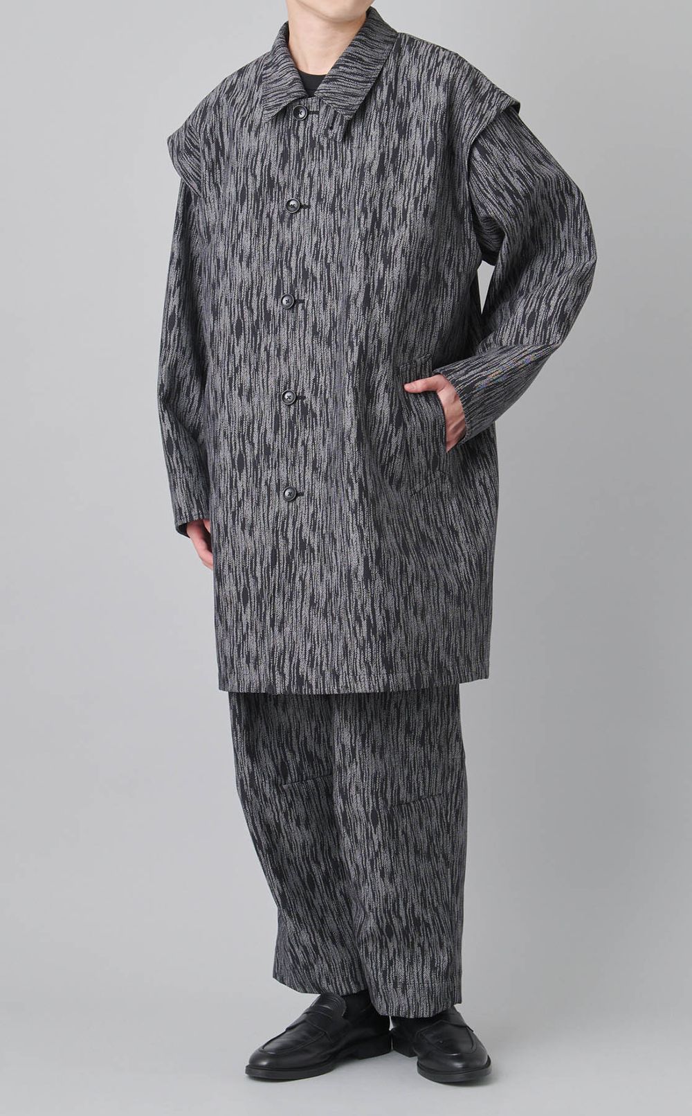 ジャカードレイヤードコート