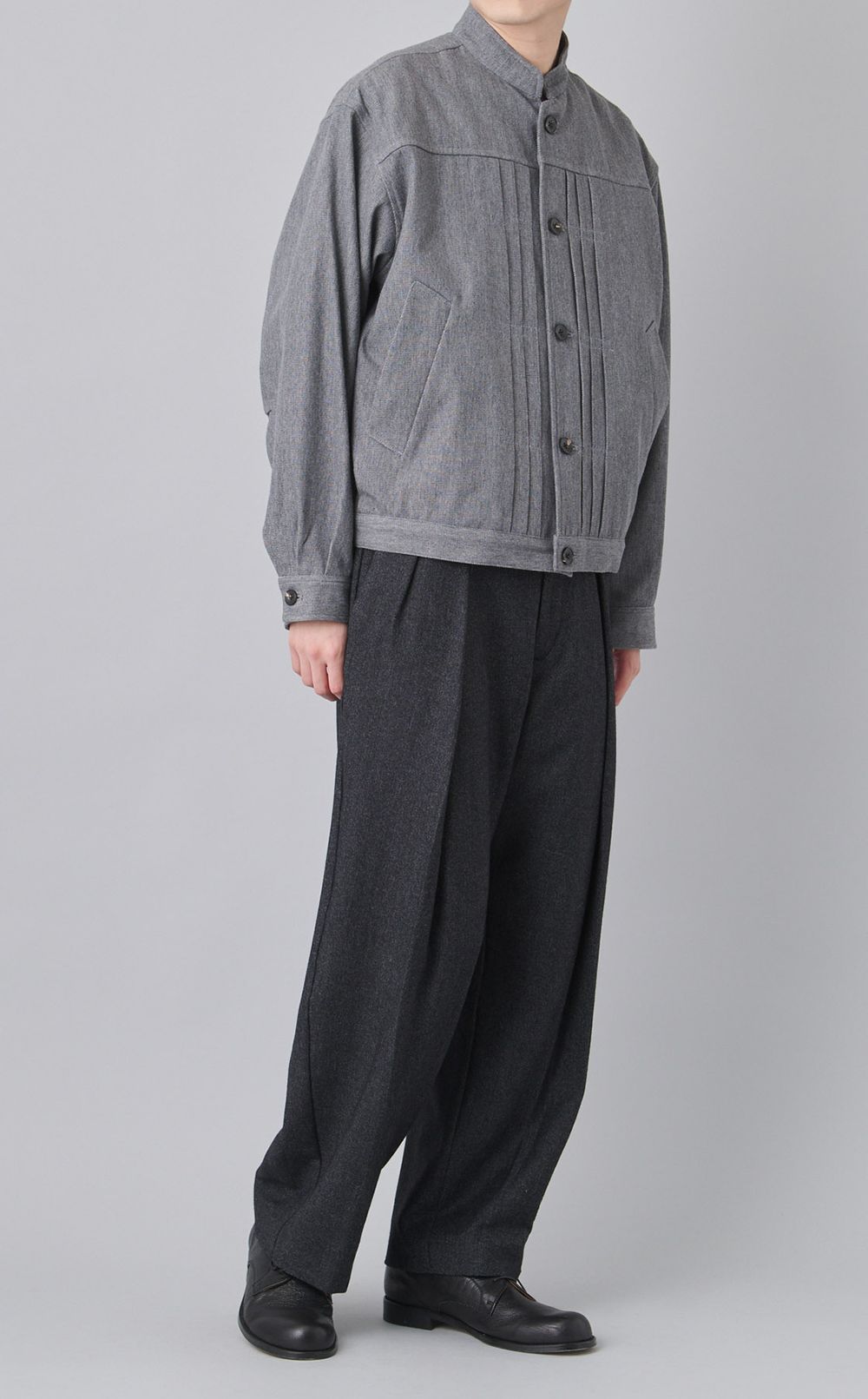 デュアルツイードダブルタックパンツ