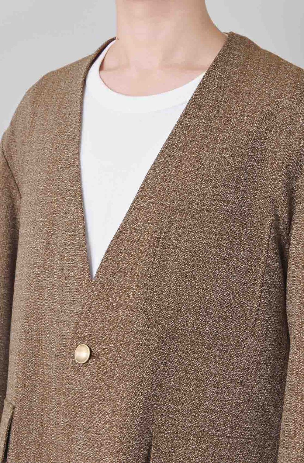 レトロウールノーカラージャケット