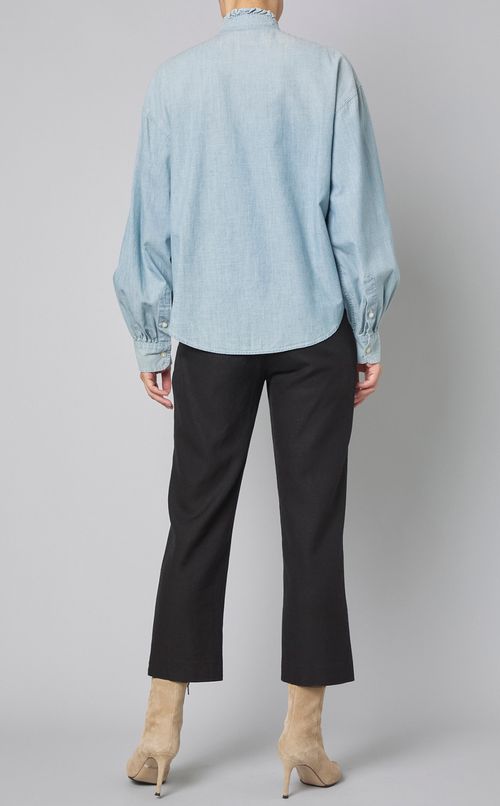 リネン混テーパードパンツ