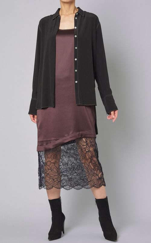 シルクロングシャツ