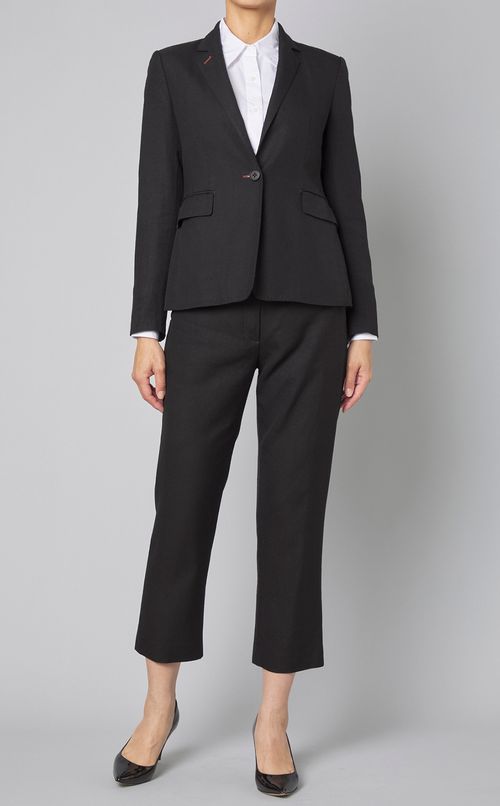 リネン混テーパードパンツ