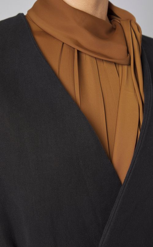 コットンリネンノーカラージャケット