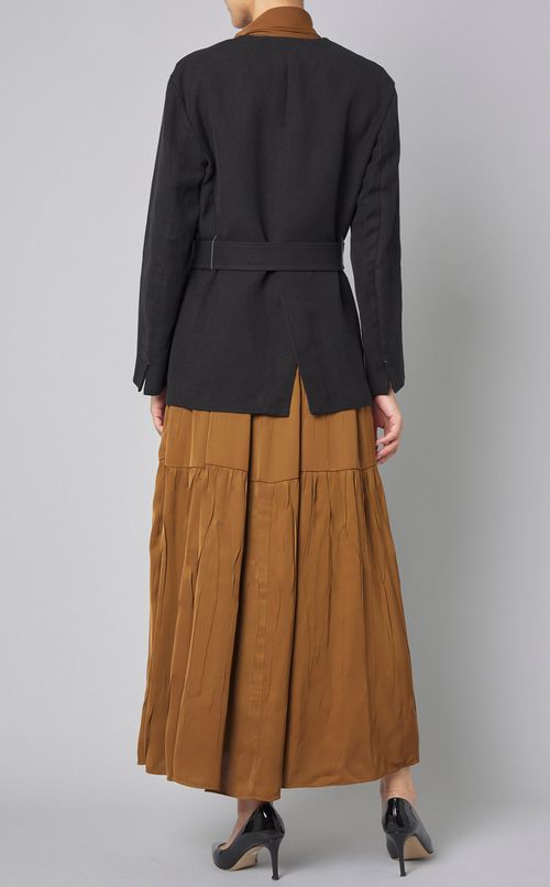 コットンリネンノーカラージャケット