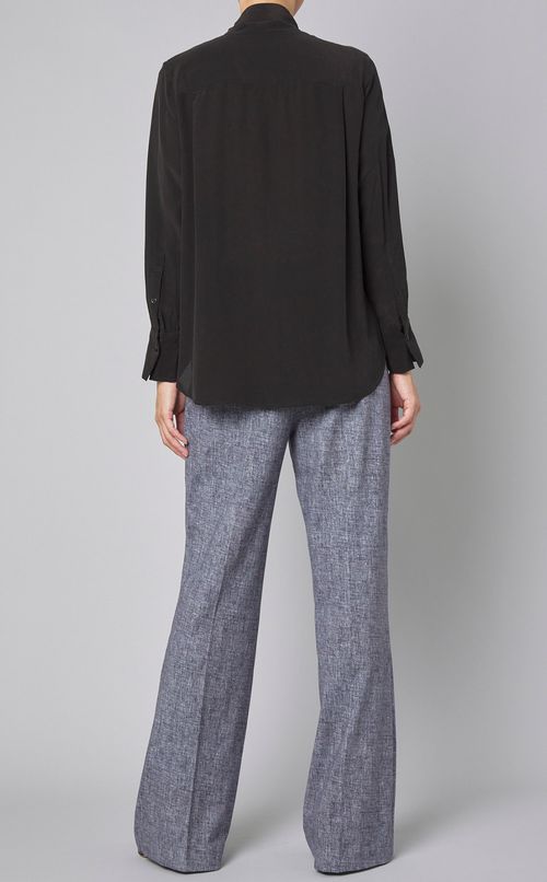 シルクスタンドカラーブラウス