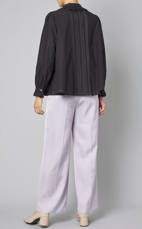 フリルカラータックブラウス