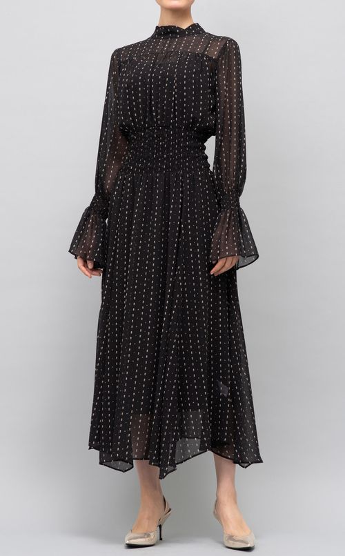 ウエストシャーリングドットワンピース