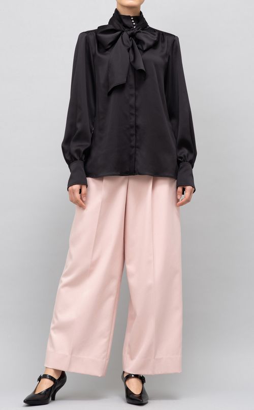 パール付ボウタイブラウス