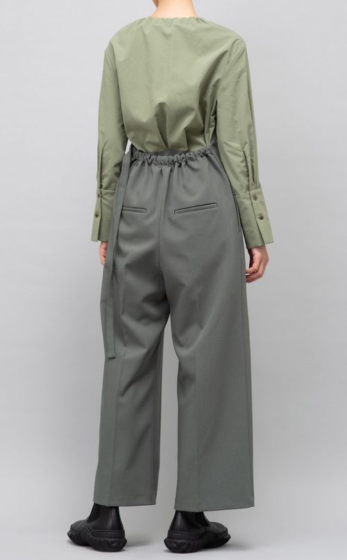 シャツ切替ジャンプスーツ