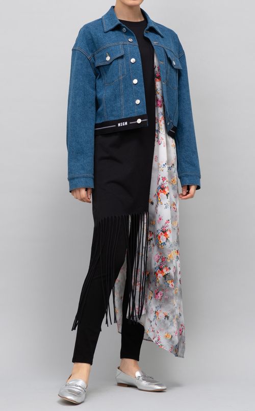 ショート丈デニムブルゾン