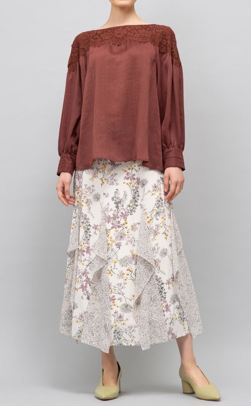 フラワープリントフレアスカート