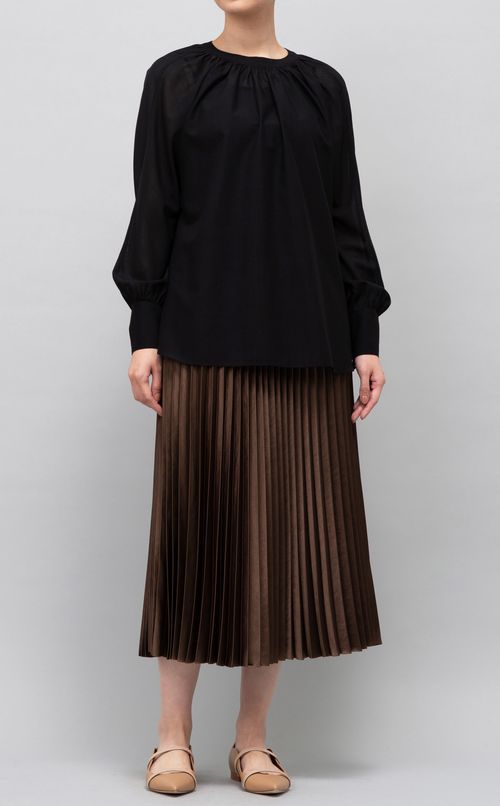 ウール混ギャザーブラウス