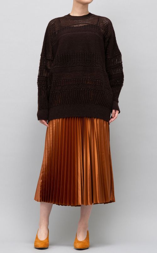 メッシュボーダードルマンニット