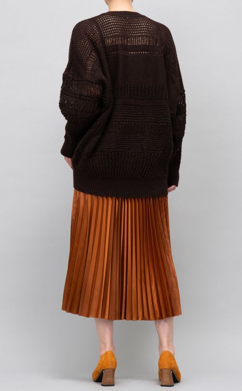 メッシュボーダードルマンニット