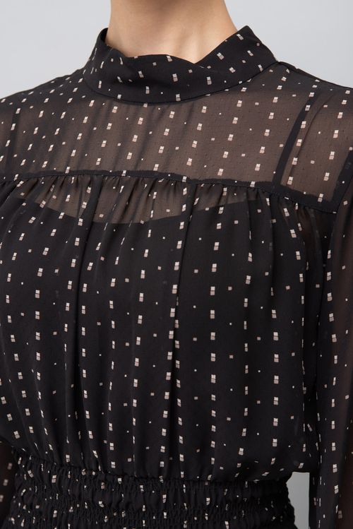 ウエストシャーリングドットワンピース