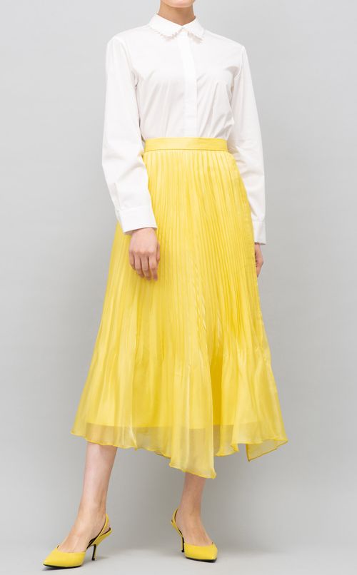 イレギュラーヘムプリーツスカート