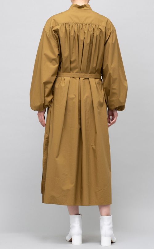 スタンドカラーコットンミリタリードレス