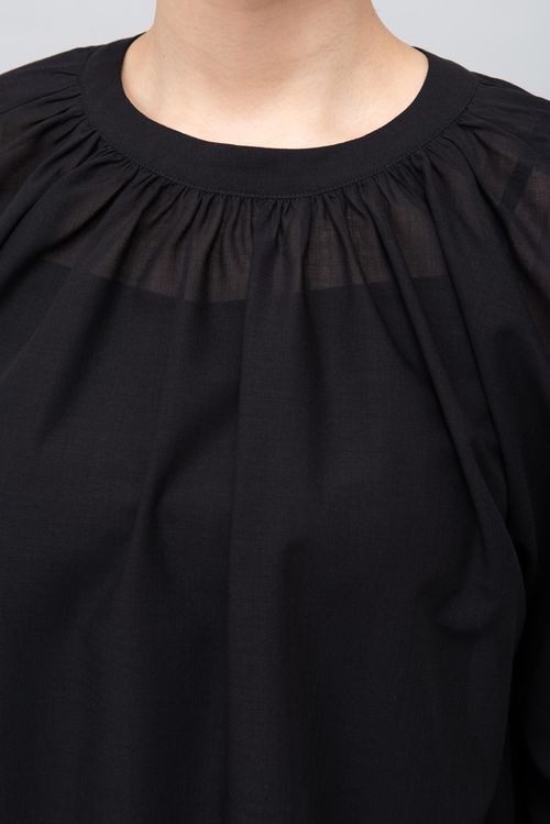 ウール混ギャザーブラウス