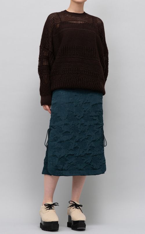 メッシュボーダードルマンニット