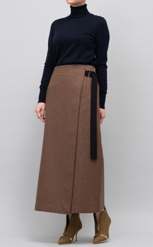 ウール混ラップスカート