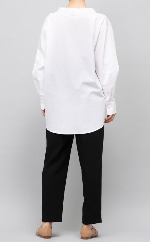 コットンロングシャツブラウス