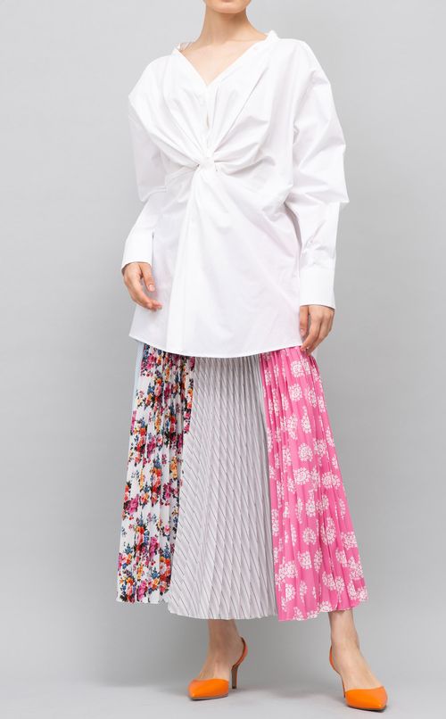 コットンロングシャツブラウス