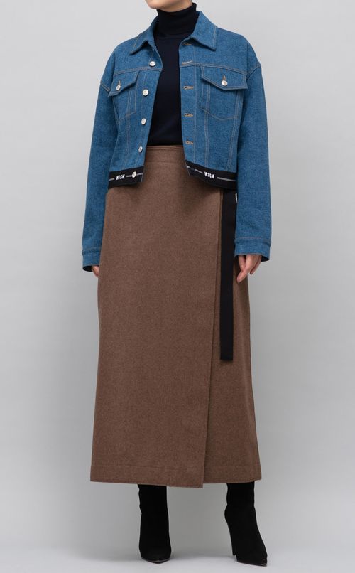 ウール混ラップスカート