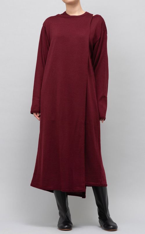 ウール混オーバーニットドレス