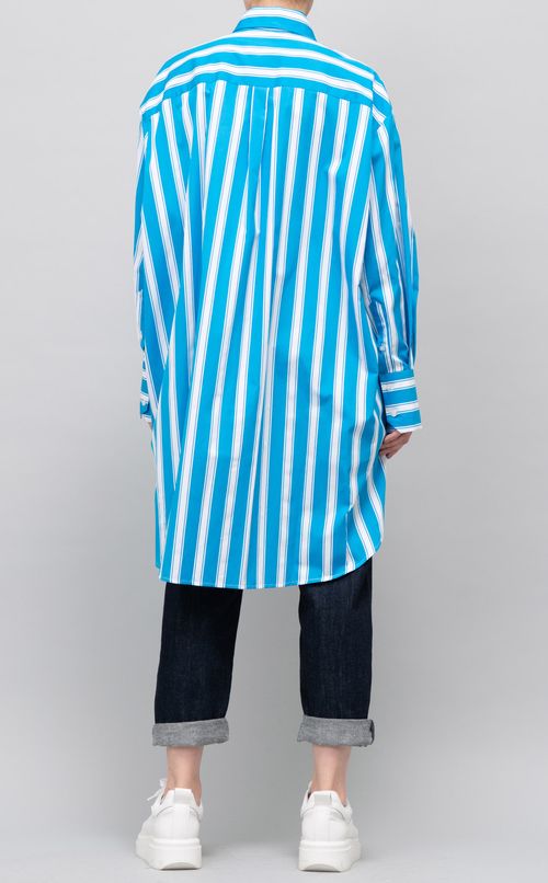 ワイドストライプロングシャツ