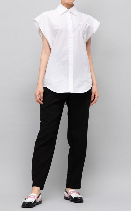 コットンレースシャツブラウス