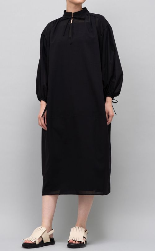 ウール混ギャザーワンピース